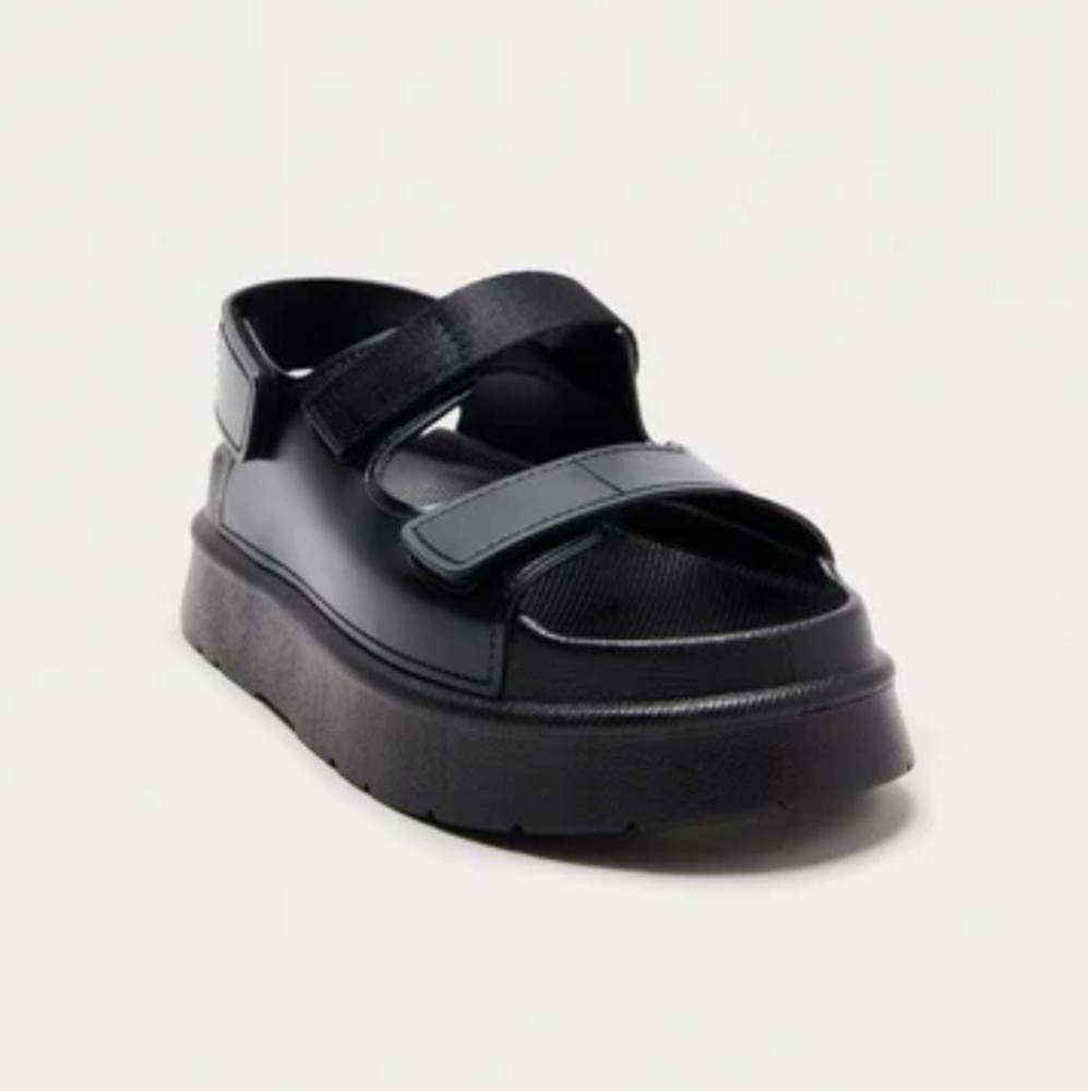 New Max Platform Chunky Black Sandals